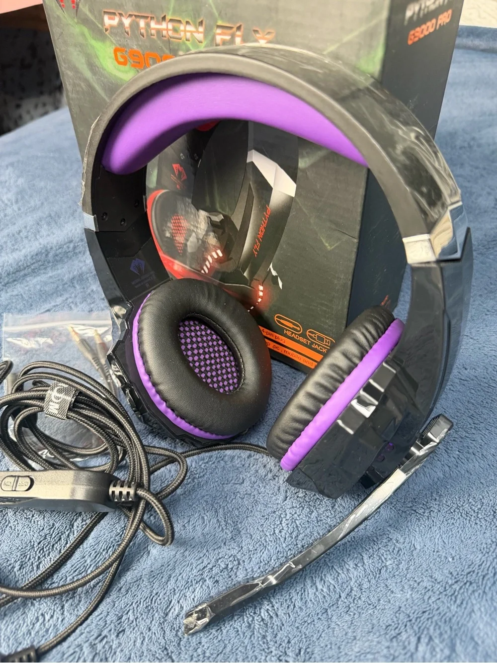 Python Fly G9000 Pro Gaming Headset - Black & Purple